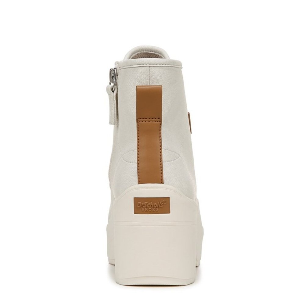 Dr. Scholls Time Off Up Platform Booties White Faux Leather Size 7.5M - F44 - Picture 4 of 4